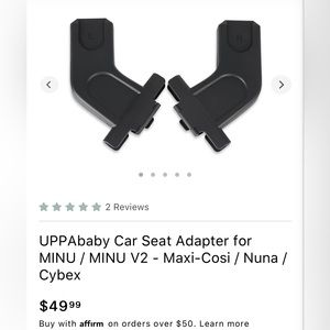Uppababy Car Seat Adapter Minu/MinuV2 for Nuna, Maxi Cosi, and Cybex